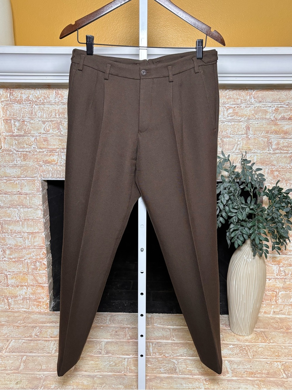 Burberry Prorsum Men's IT 46 Brown 100% Wool Pleated Dress Pants Italy #488 - Picture 3 of 14
